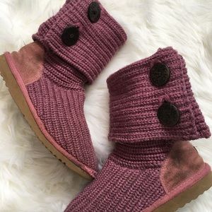 Girls Pink Knit Uggs
